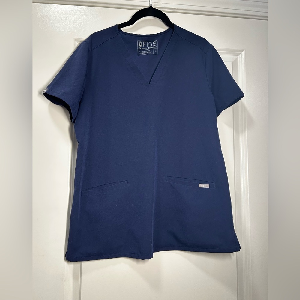Figs Navy‎ Short Sleeve V-Neck